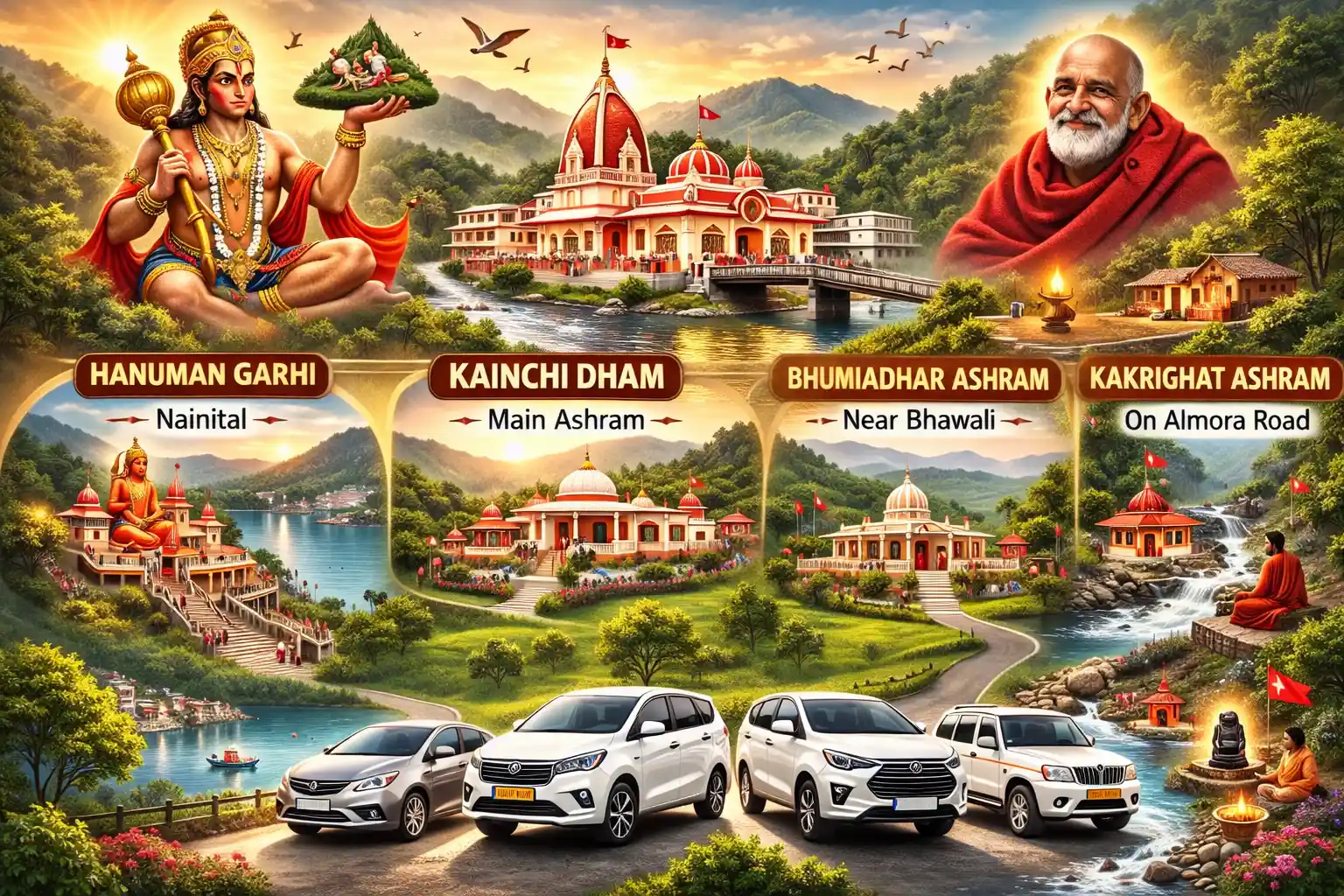 One Day Neem Karoli Baba Char Dham Taxi Package